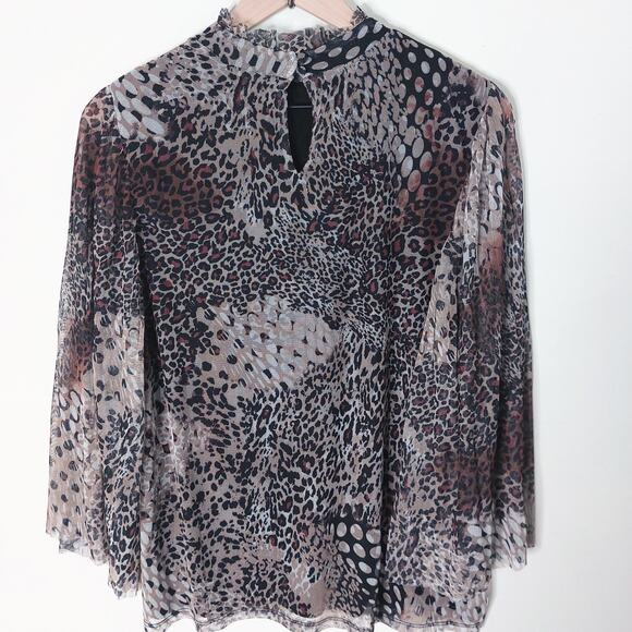 Chico’s NWT Cheetah & Snake Print Sheer Overlay Mesh Top Large - Picture 5 of 11
